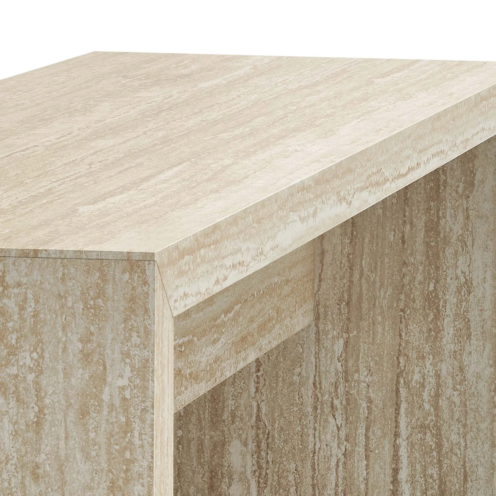 MIRELLA 53.5” FAUX TRAVERTINE BENCH