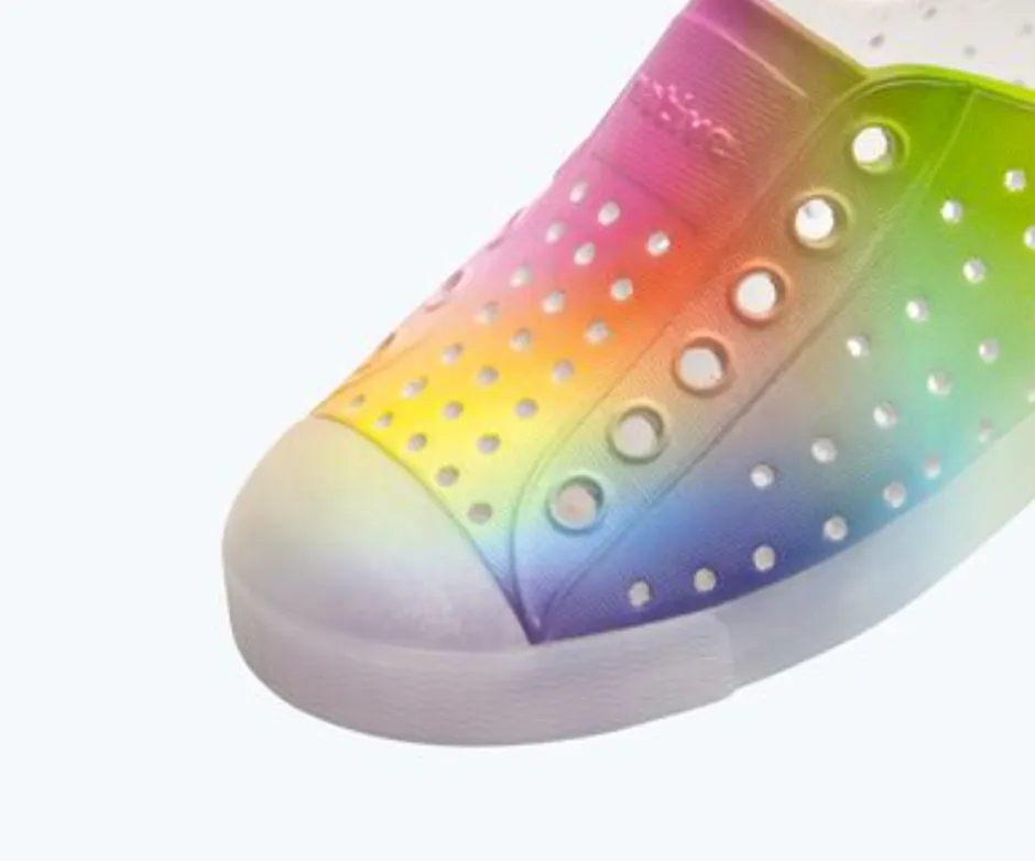 Native Jefferson Print Kids Shoes Rainbow Blur