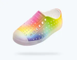 Native Jefferson Print Kids Shoes Rainbow Blur