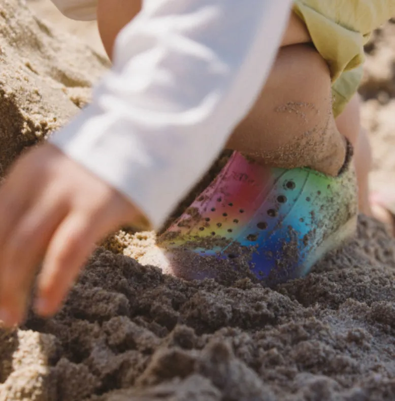Native Jefferson Print Kids Shoes Rainbow Blur