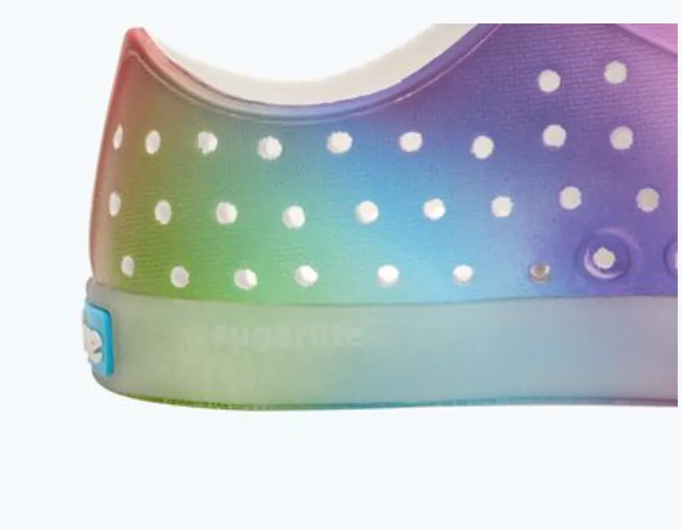 Native Jefferson Print Kids Shoes Rainbow Blur