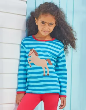 Organic Jumping Horse Applique T-Shirt