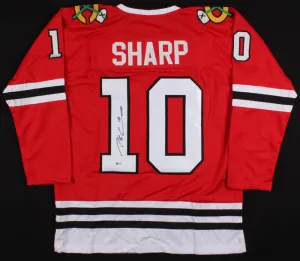 Patrick Sharp Signed Chicago Blackhawks Jersey (Beckett COA) 3xStanley Cup Champ