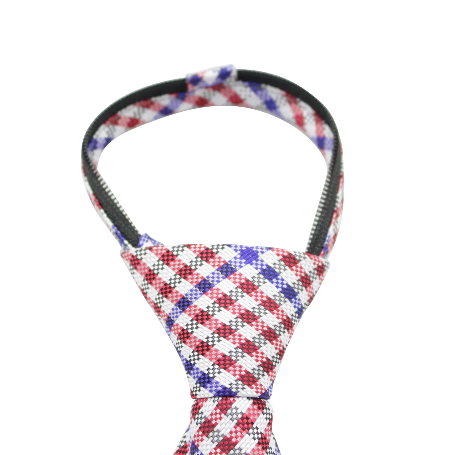 Patriot - Red, White, and Blue Gingham Patterned Long Zipper Tie