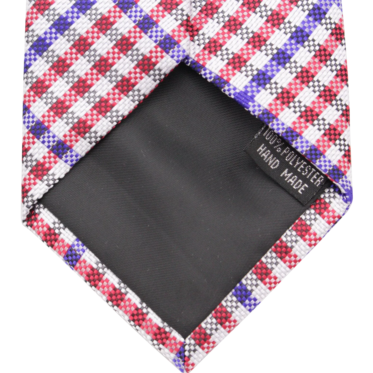 Patriot - Red, White, and Blue Gingham Patterned Long Zipper Tie