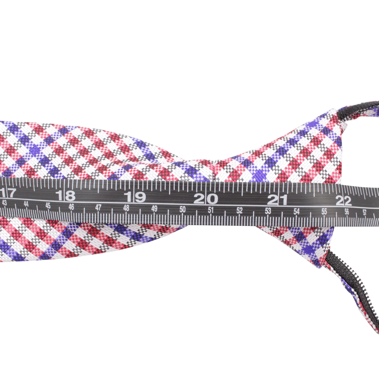 Patriot - Red, White, and Blue Gingham Patterned Long Zipper Tie