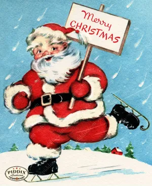 PDXC21670a -- Santa Ice Skating with Sign