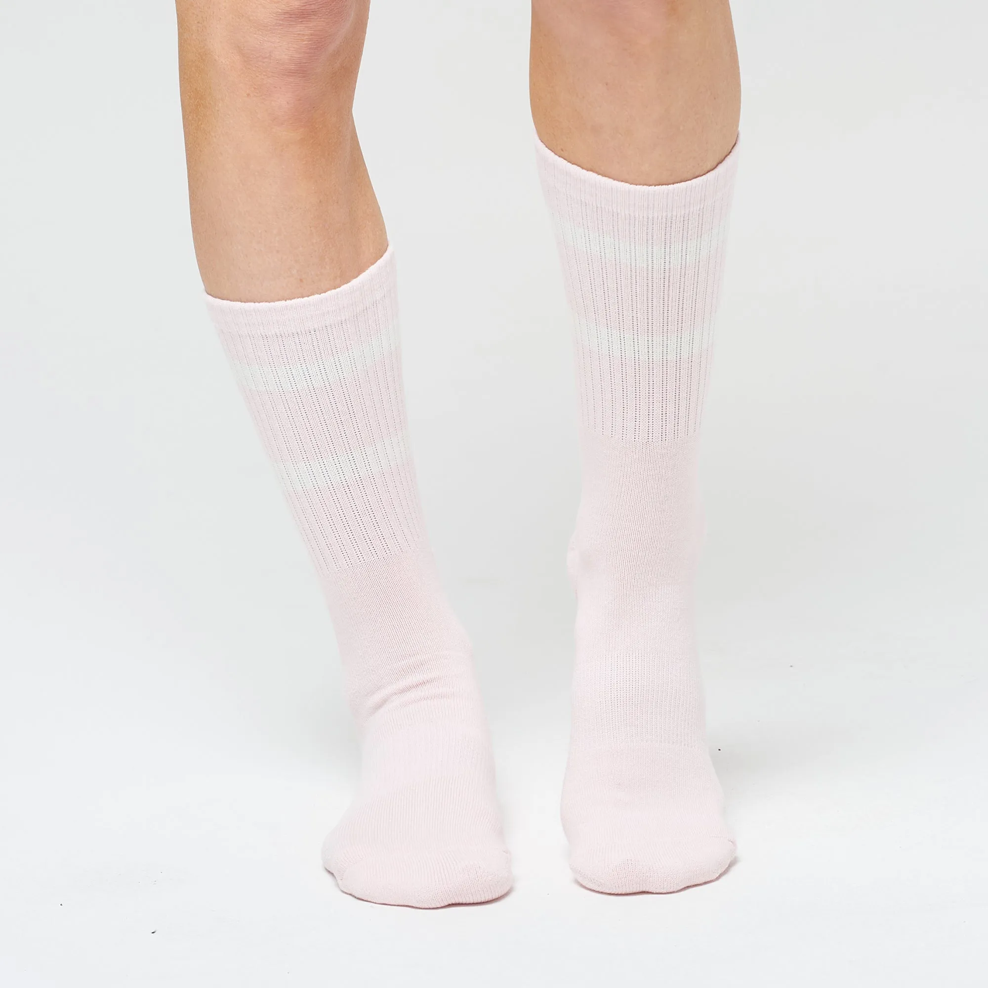 Pink White Stripe Crew - 3 Pack