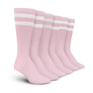 Pink White Stripe Crew - 3 Pack