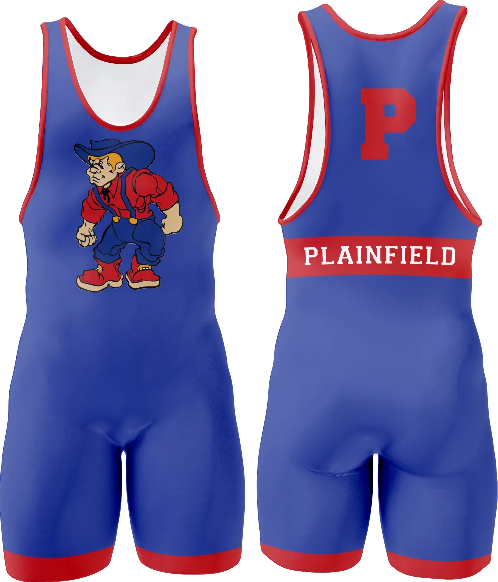Plainfield Wrestling Full Custom Singlet - BLUE