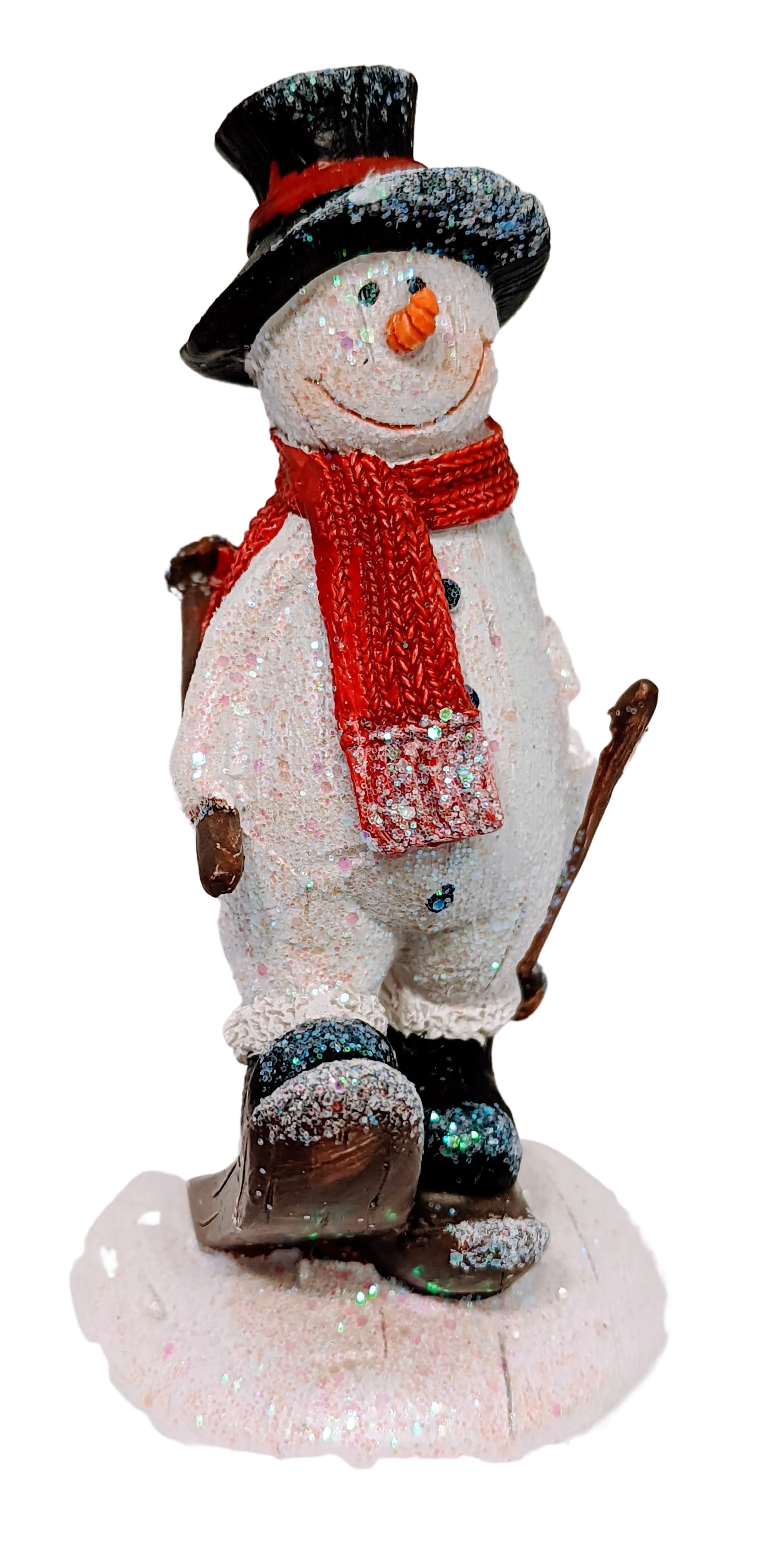 Playful Snowman Figurines Ice Skating or On Skis