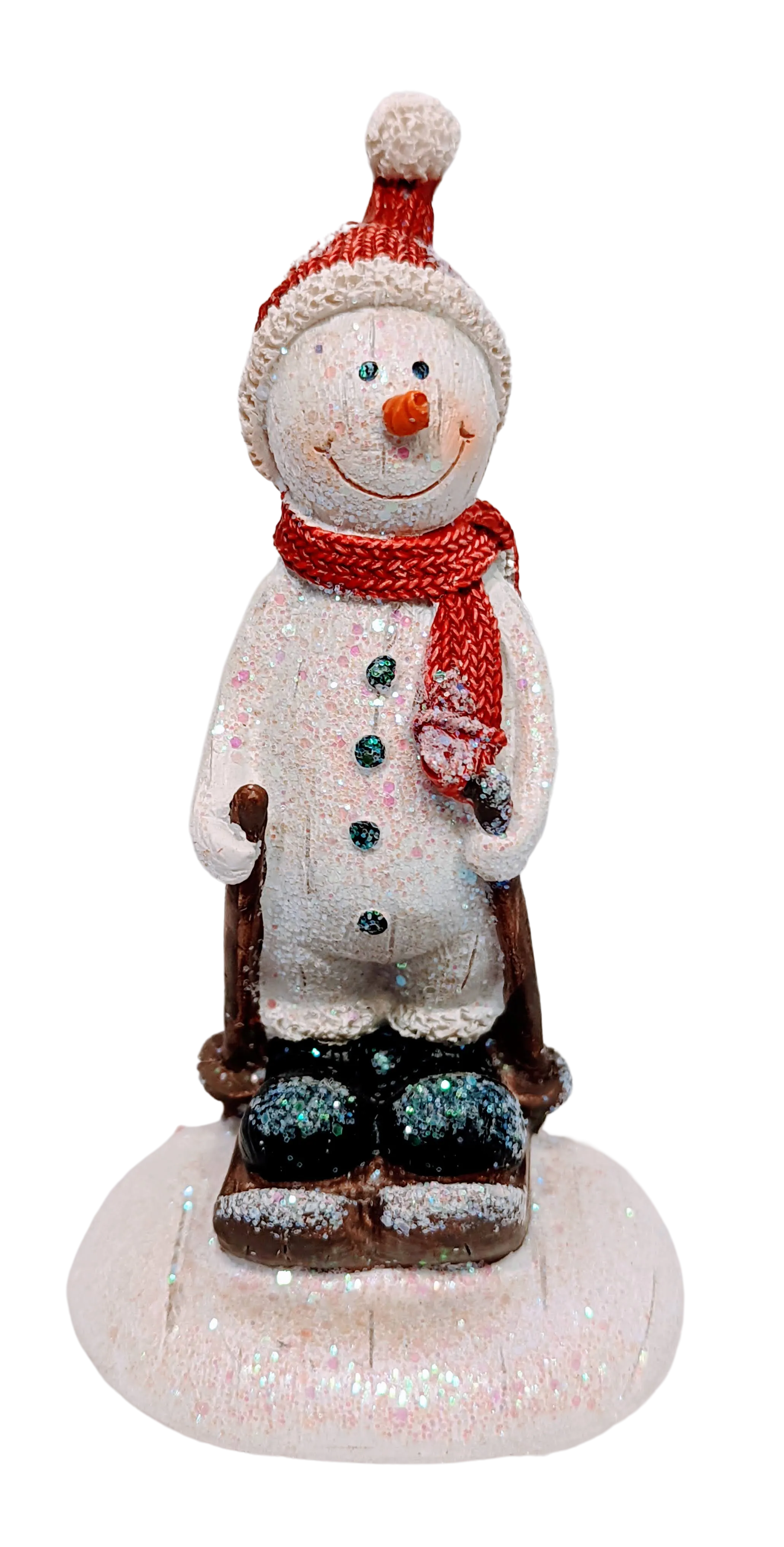 Playful Snowman Figurines Ice Skating or On Skis