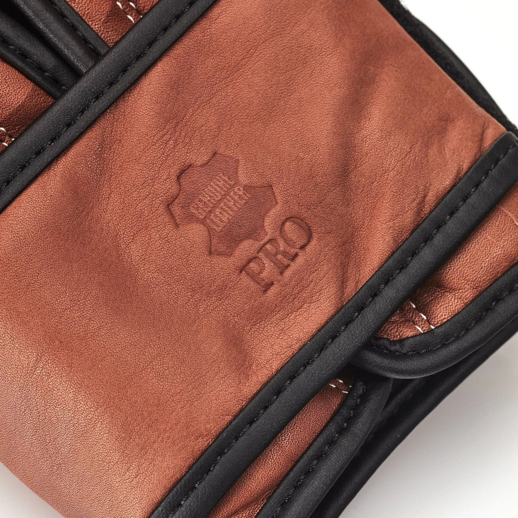 PRO Deluxe Tan Leather Boxing Gloves (Strap Up)