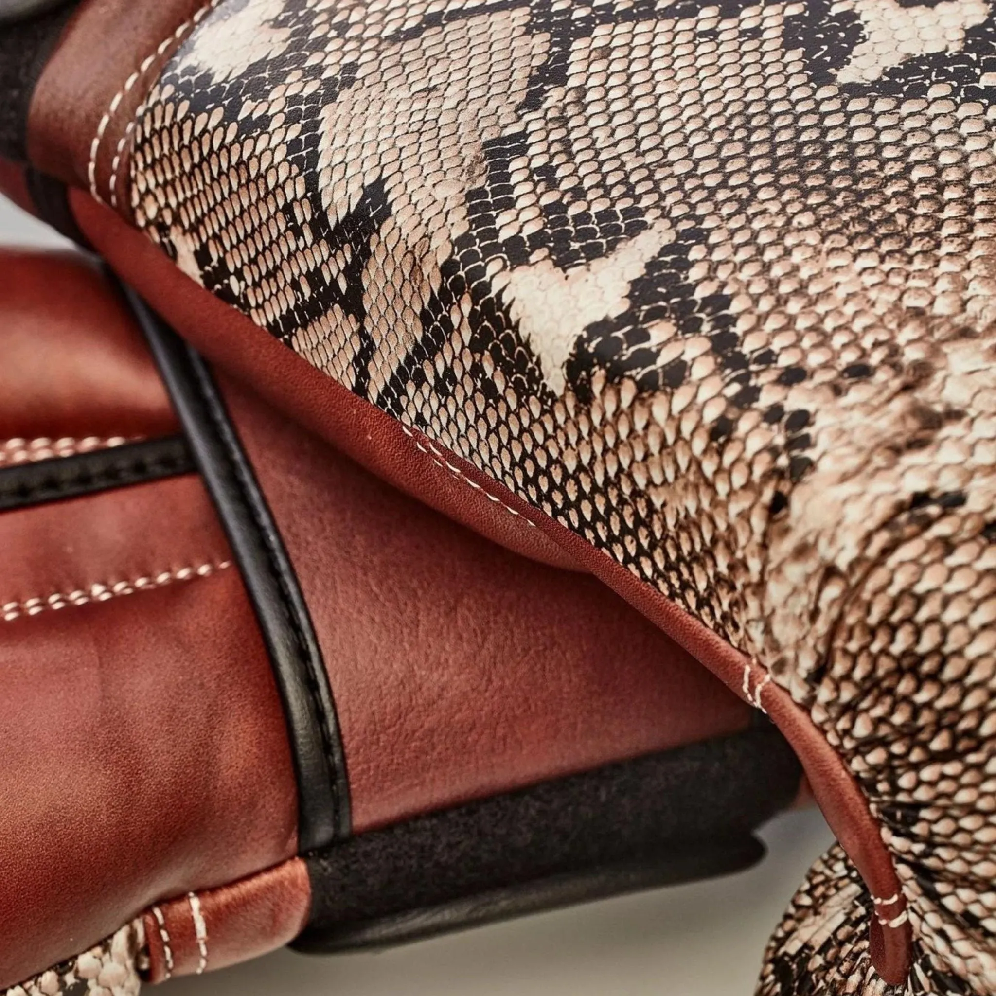 PRO Snake Skin Print Leather Boxing Gloves (Strap Up) Limited Edition