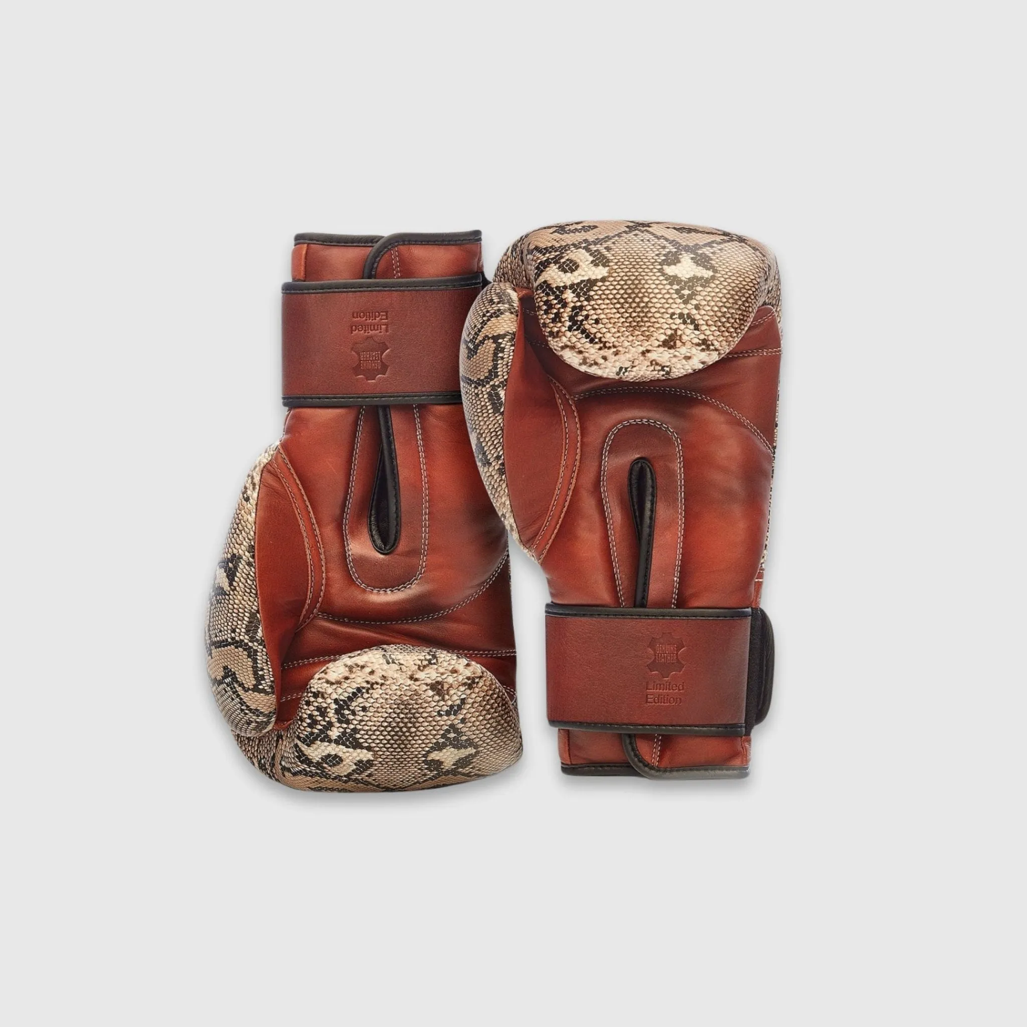 PRO Snake Skin Print Leather Boxing Gloves (Strap Up) Limited Edition