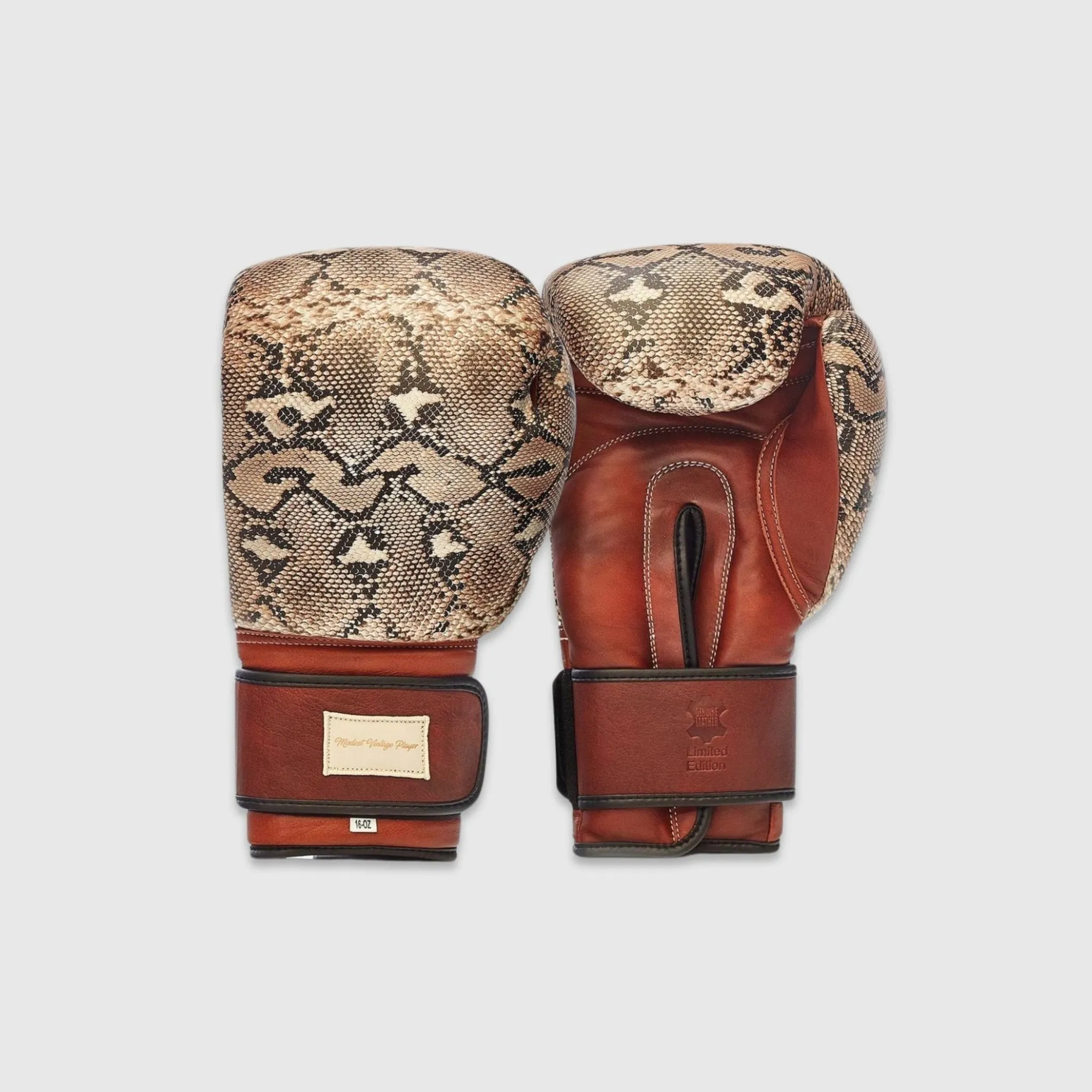 PRO Snake Skin Print Leather Boxing Gloves (Strap Up) Limited Edition