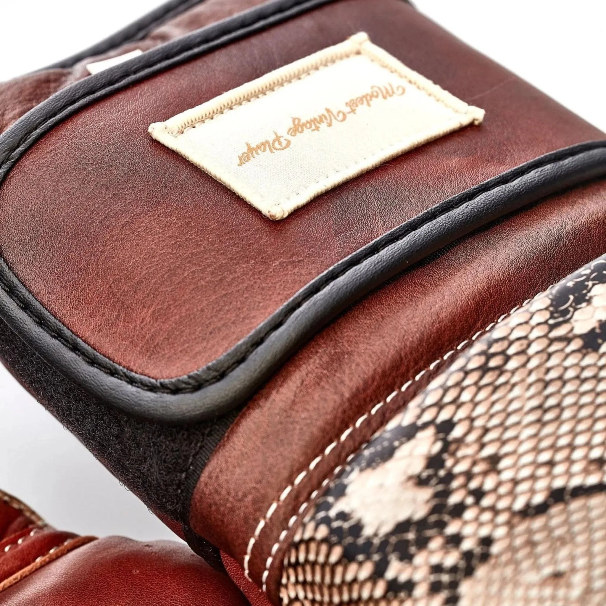 PRO Snake Skin Print Leather Boxing Gloves (Strap Up) Limited Edition