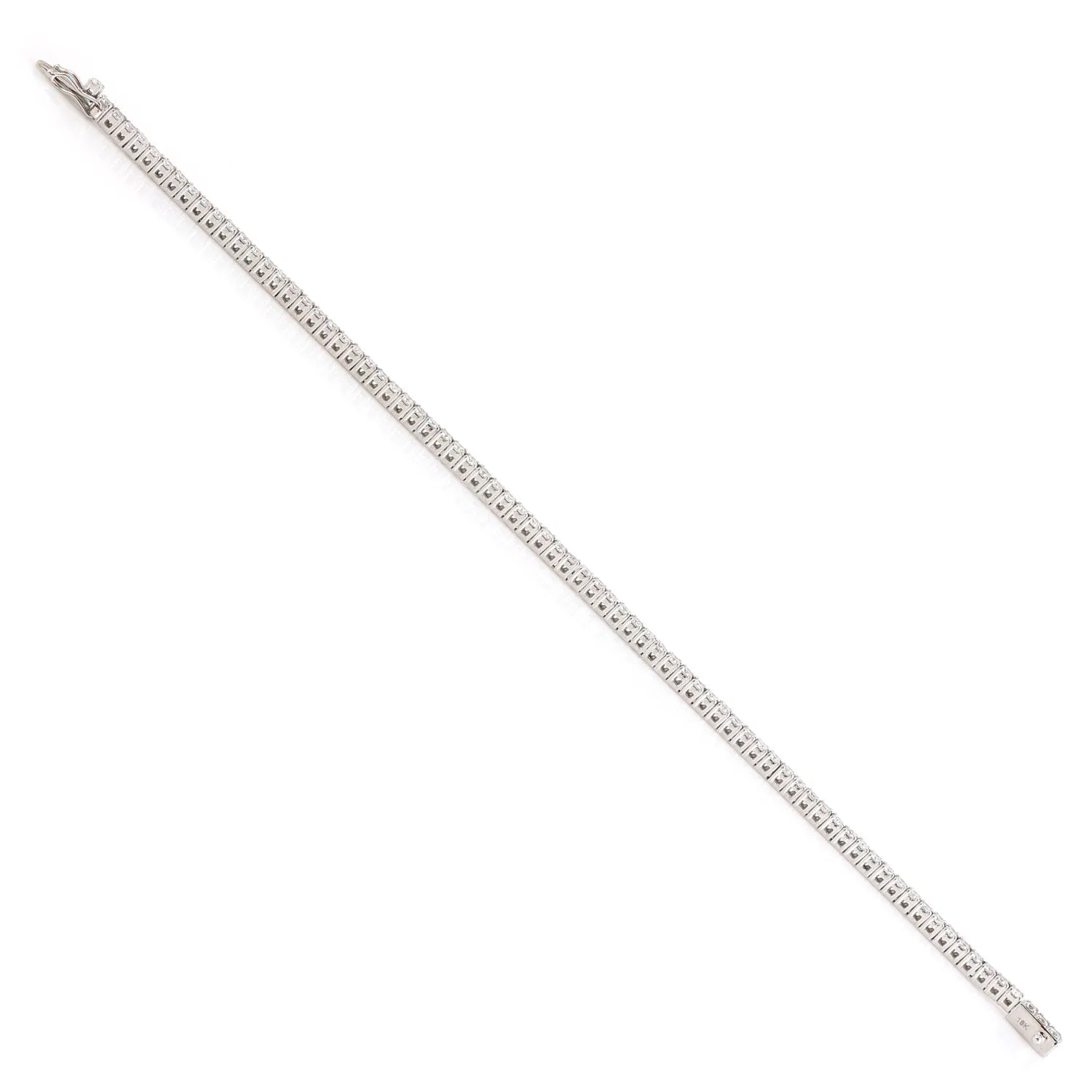 Prong Set Natural Diamond Delicate Tennis Bracelet Bridal Jewelry In 18k White Gold