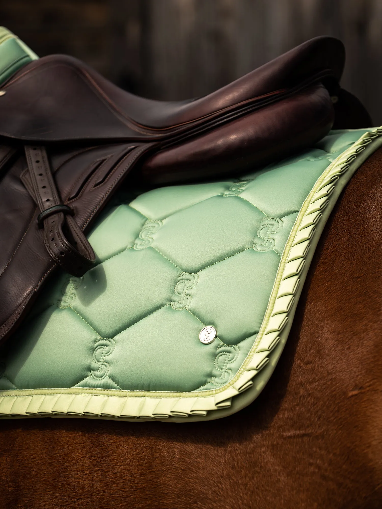 PS of Sweden Sage green Ruffle Jump saddlepad
