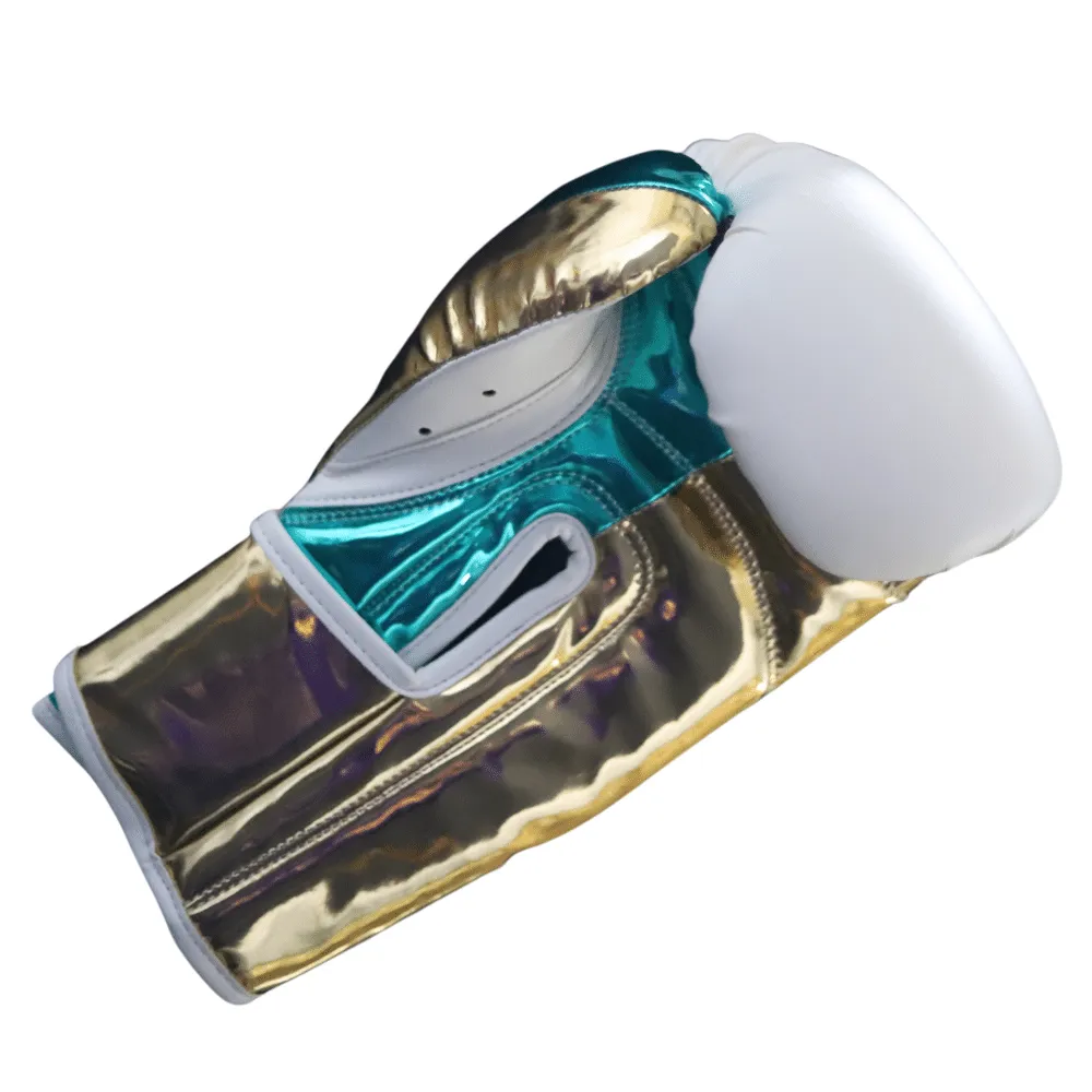 Punch Equipment METALLIC URBAN BOXING GLOVES – WHITE / GREEN / GOLD