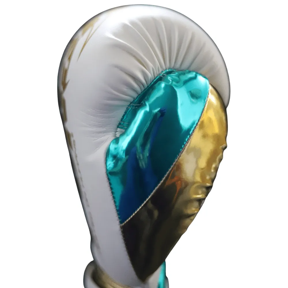 Punch Equipment METALLIC URBAN BOXING GLOVES – WHITE / GREEN / GOLD