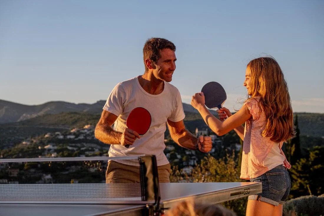 RAQUETTE DE PING PONG RÉSISTANTE PPR 130 O NOIRE ROUGE