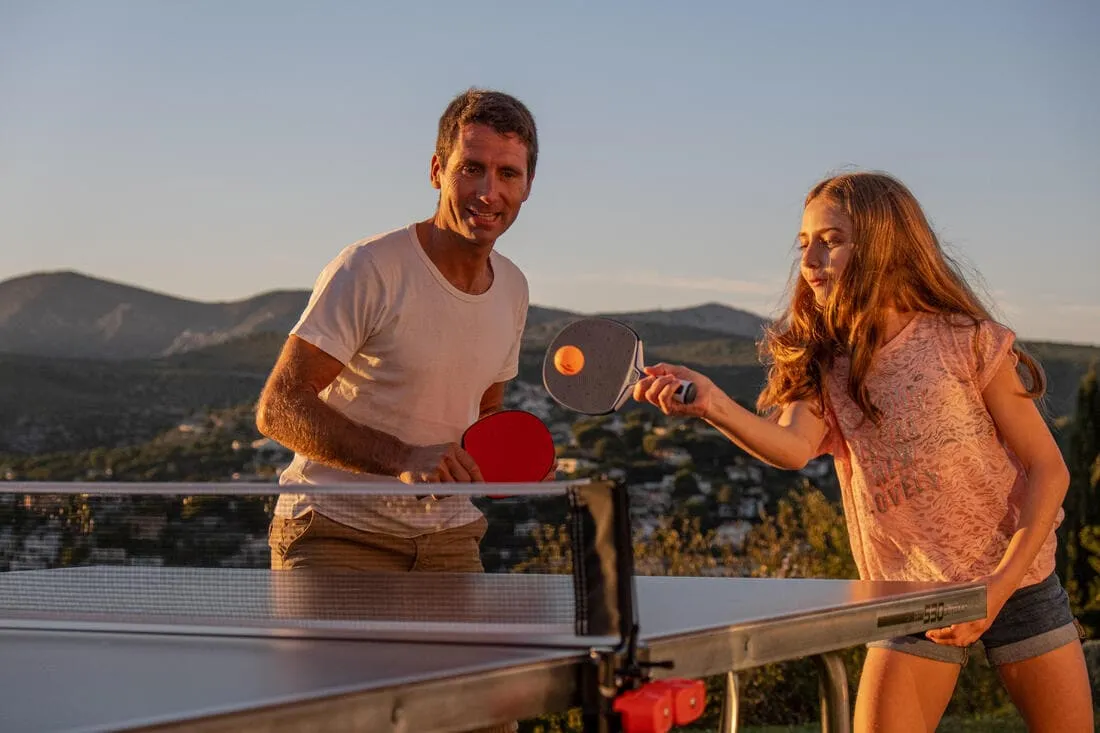 RAQUETTE DE PING PONG RÉSISTANTE PPR 130 O NOIRE ROUGE