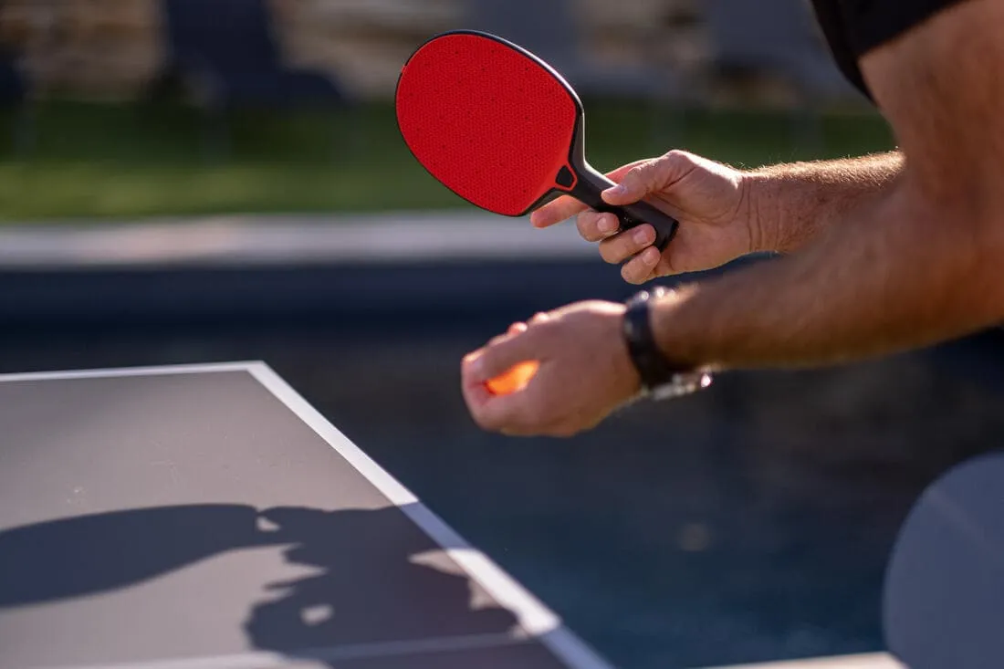RAQUETTE DE PING PONG RÉSISTANTE PPR 130 O NOIRE ROUGE