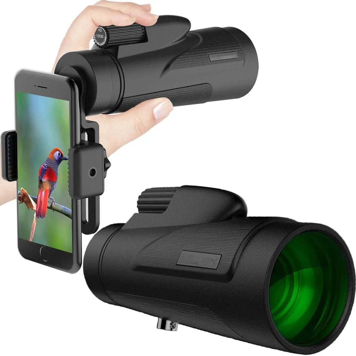 RECON GS2 Waterproof 12x50 HD Full-size Monocular with Tripod