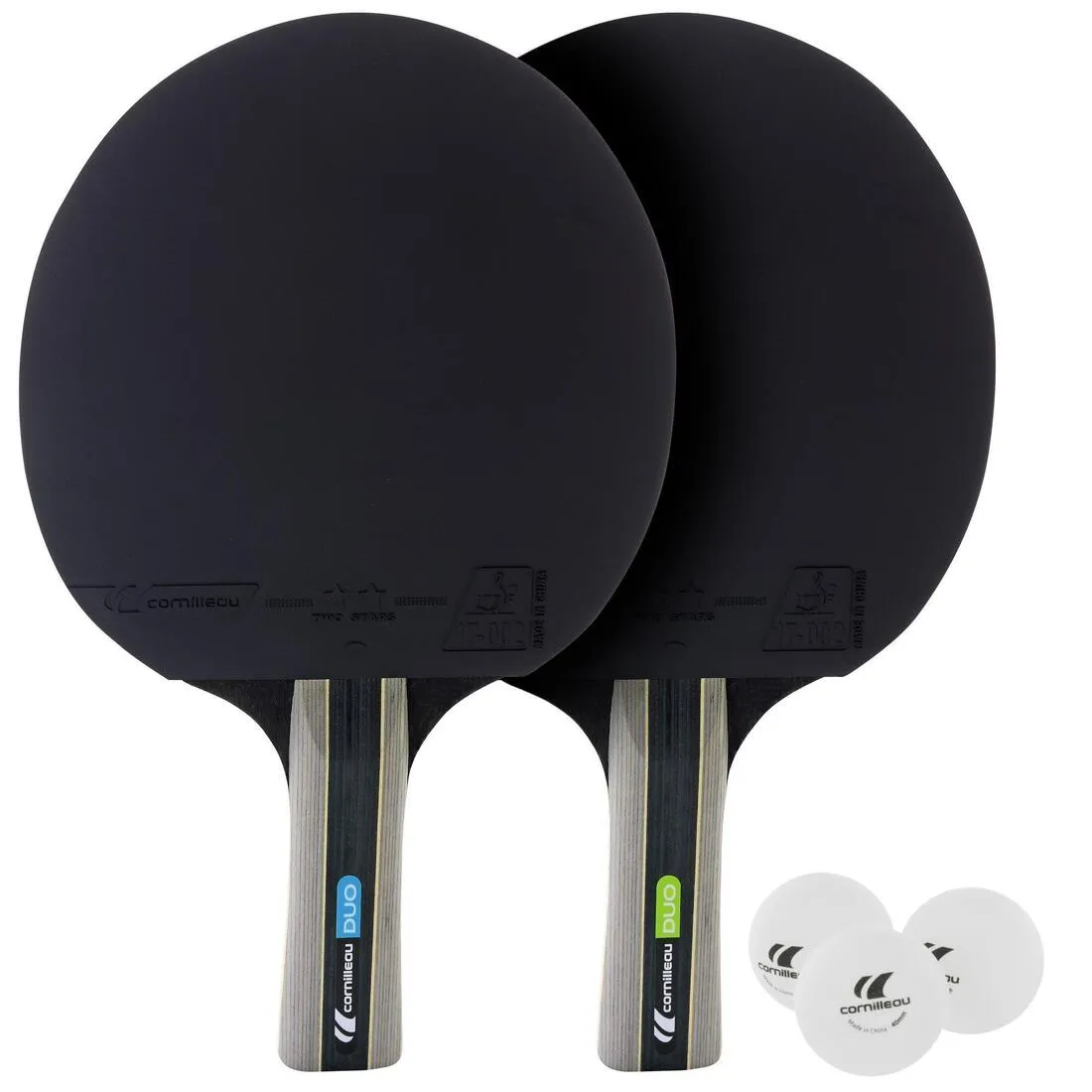 Set of 2 Free Table Tennis Bats and 3 Balls - Twin Pack