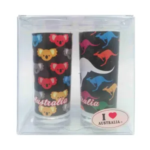 Shot Glass Set Colourful Roo and Koala