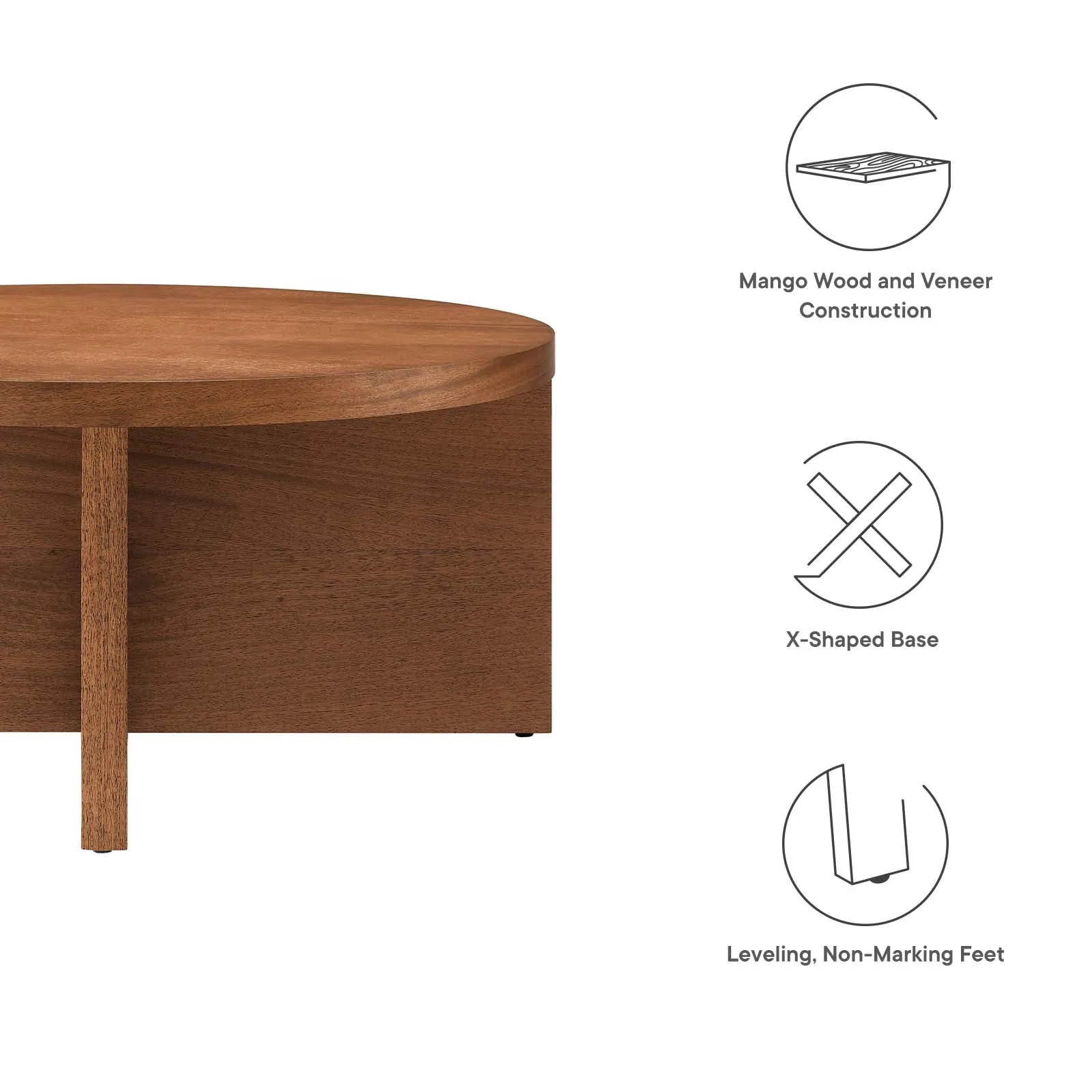 SILAS ROUND WOOD COFFEE TABLE