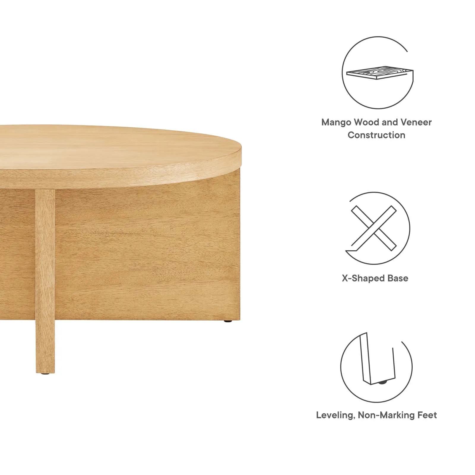 SILAS ROUND WOOD COFFEE TABLE