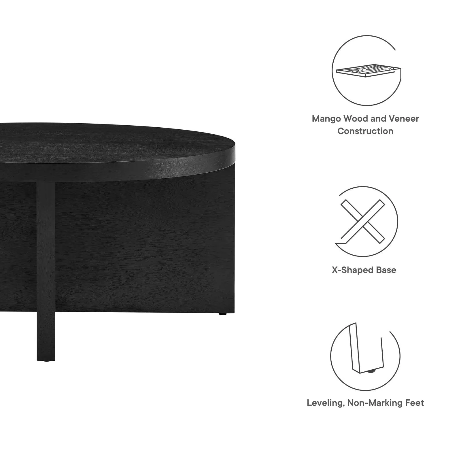 SILAS ROUND WOOD COFFEE TABLE