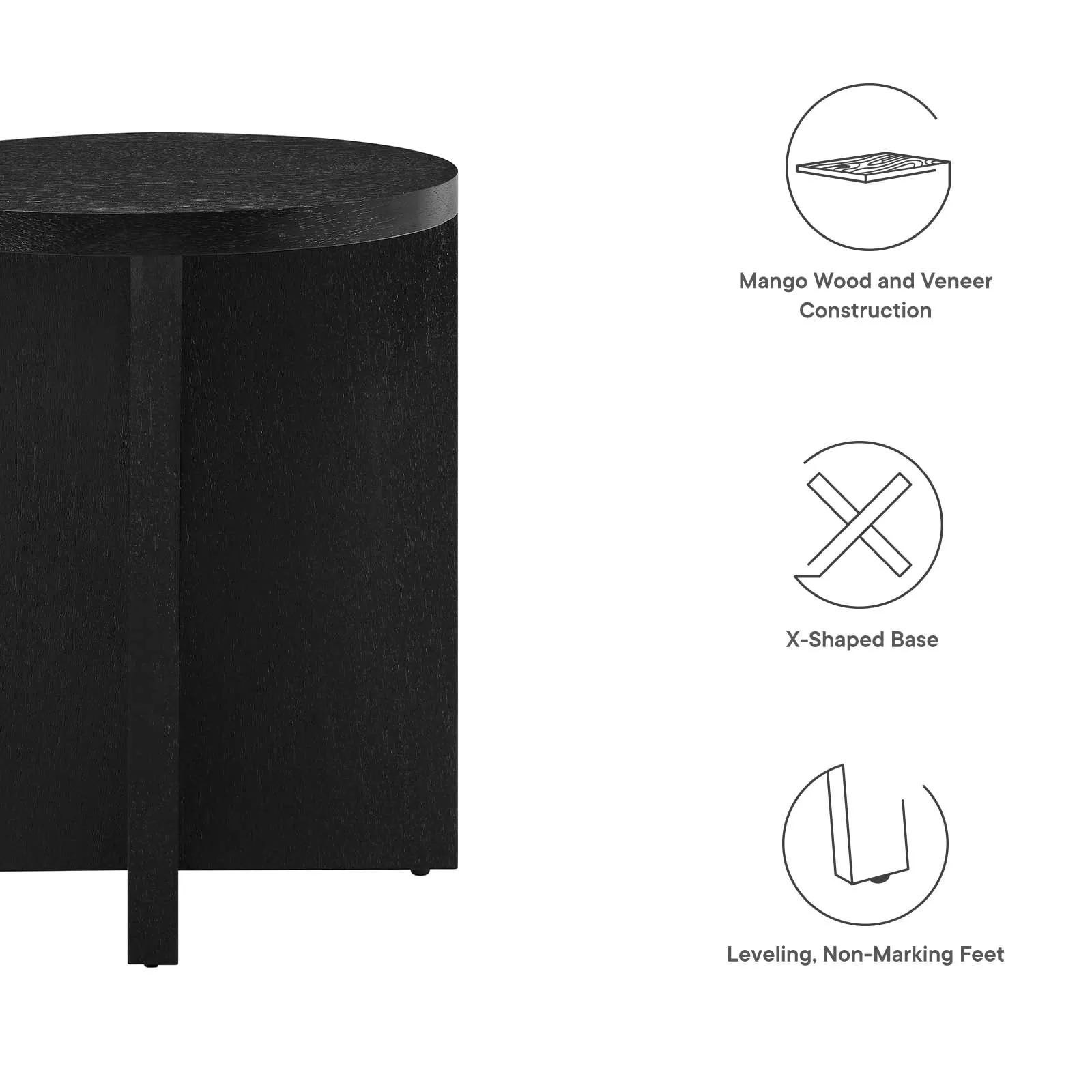 SILAS ROUND WOOD SIDE TABLE