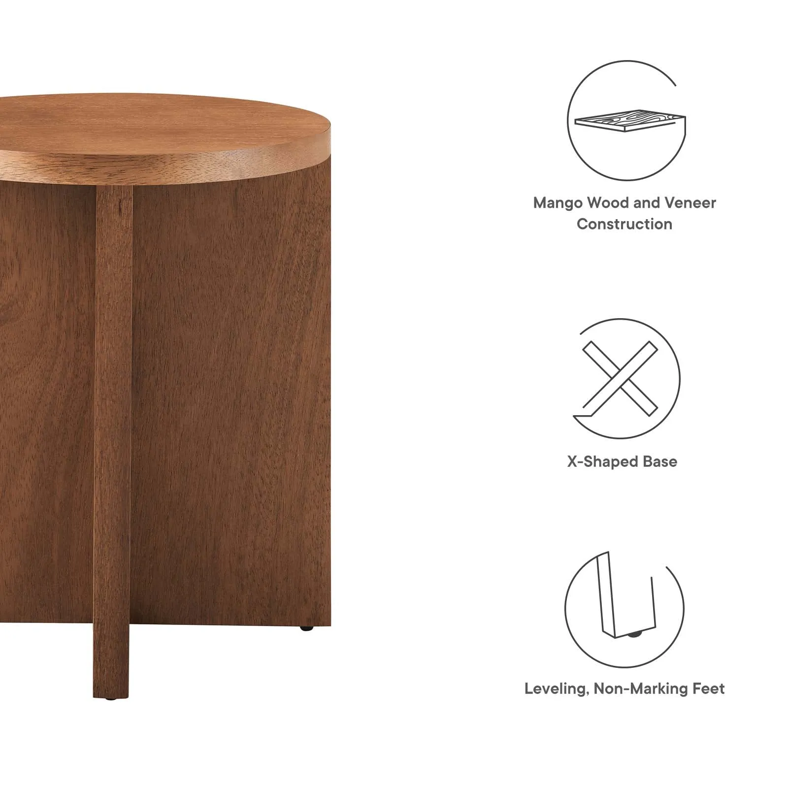 SILAS ROUND WOOD SIDE TABLE