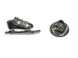 Silver Toned Ice Skating Skates Lapel Pin