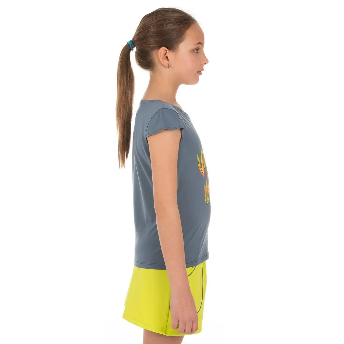 Soft Girls' Tennis Padel Table Tennis Badminton Squash T-Shirt - Grey