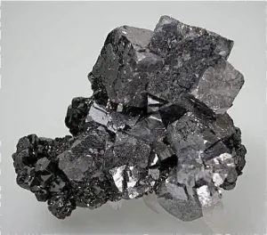 SOLD Galena and Sphalerite with Calcite, Rosiclare Level Denton Mine, Ozark-Mahoning Company, Harris Creek District Southern Illinois, Mined c.1987, Roy Smith Collection, Small Cabinet 3.0 x 6.0 x 7.0 cm, $350.  Online 8/20.