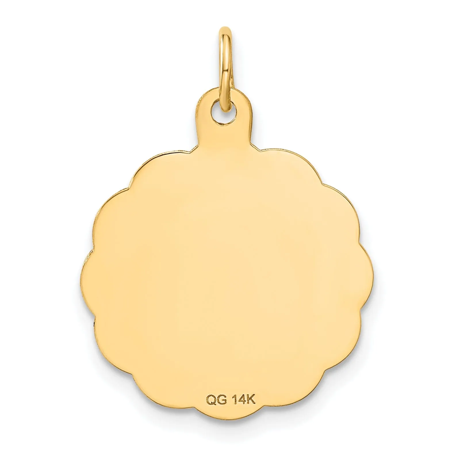 Solid 14k Yellow Gold Wrestling Disc Pendant