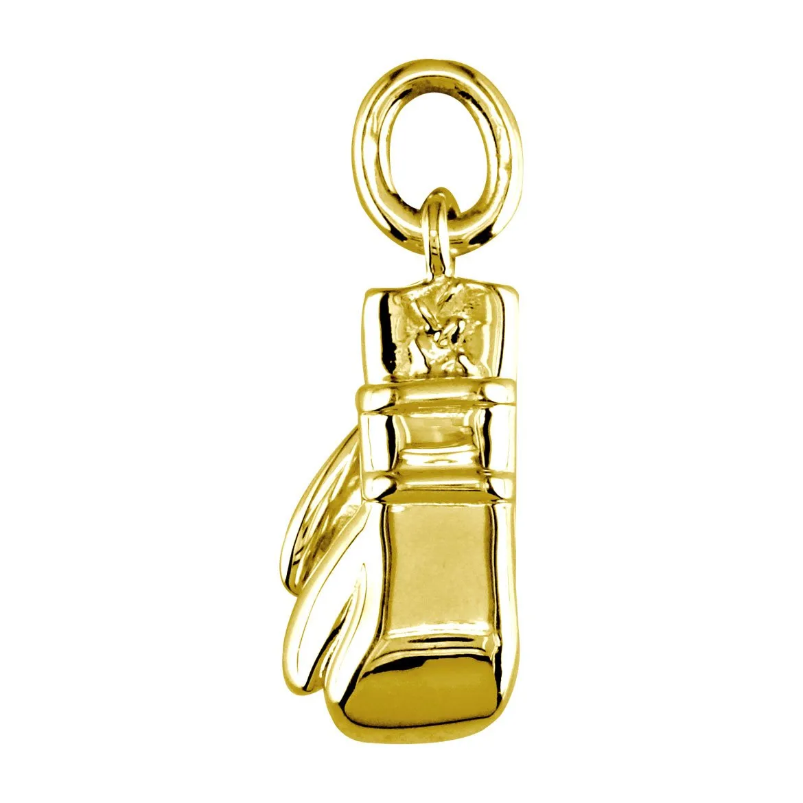 Solid Boxing Gloves Charm with Two Gloves in 14k Yellow Gold