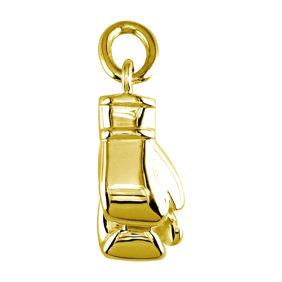 Solid Boxing Gloves Charm with Two Gloves in 14k Yellow Gold