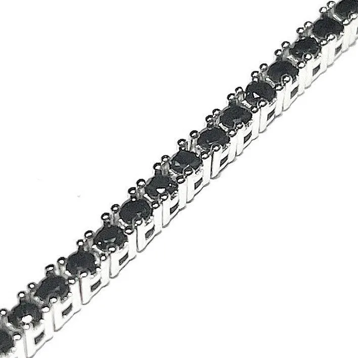Sovereigns bracelet tennis silver 925 black zirconi j7685