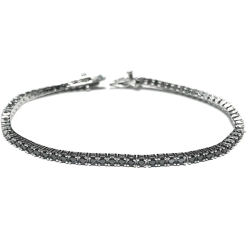 Sovereigns bracelet tennis silver 925 black zirconi j7685