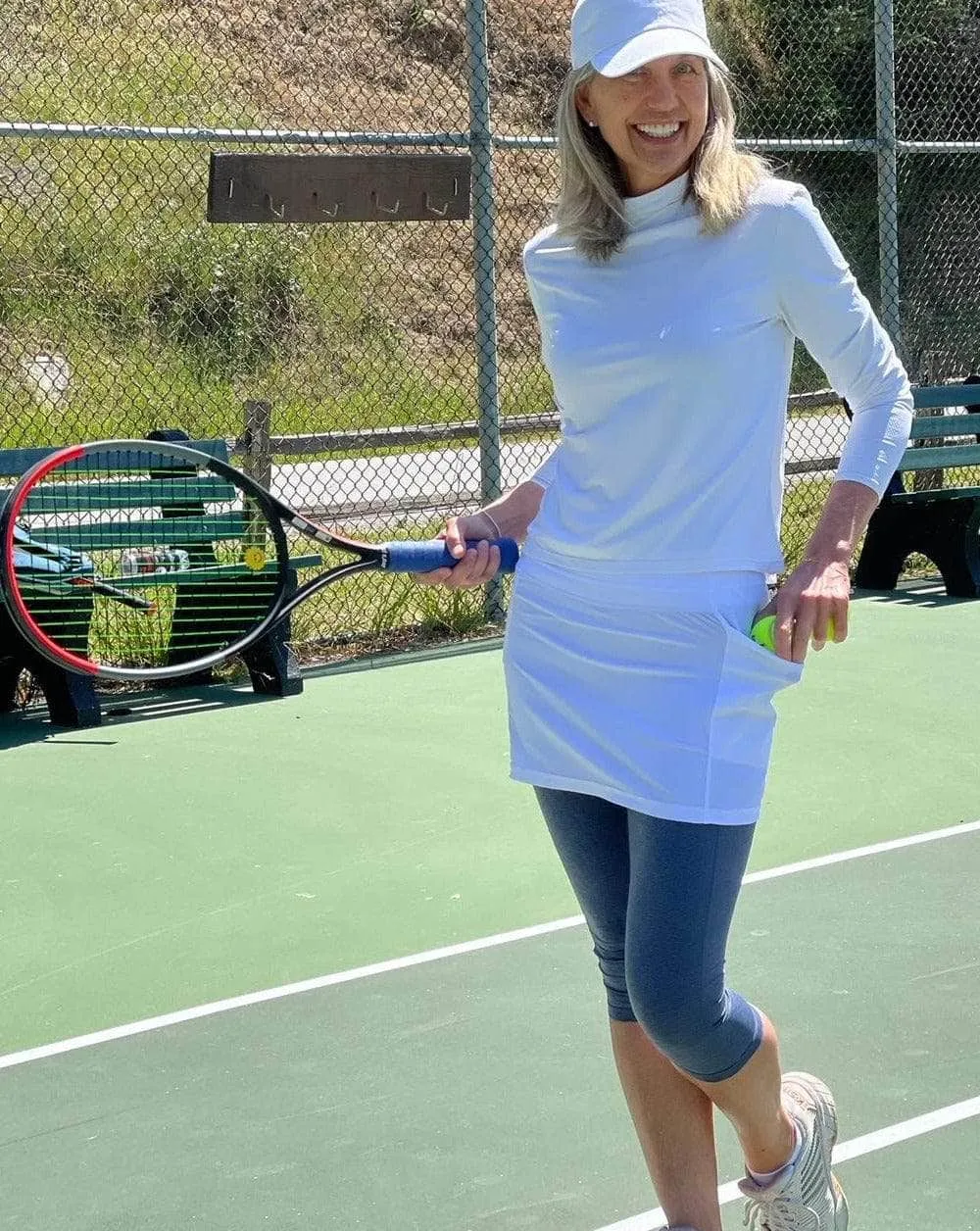 Sport Skort Capris Skirted Leggings
