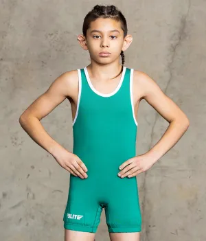 Standard Series Green Kids Wrestling Singlet