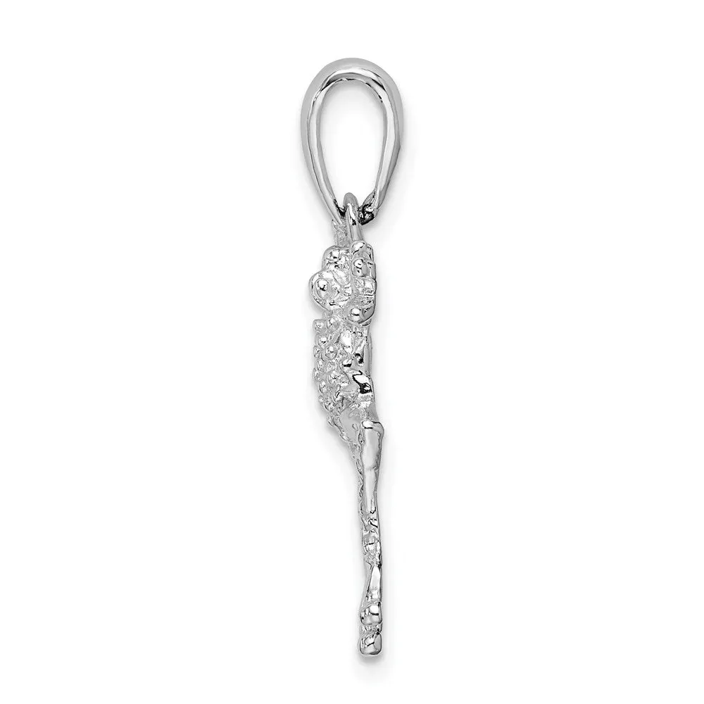 Sterling Silver Polished Jumping Frog Pendant