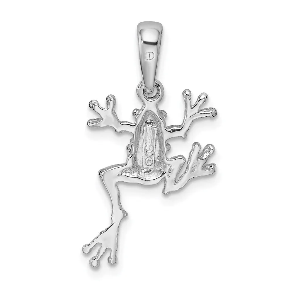 Sterling Silver Polished Jumping Frog Pendant