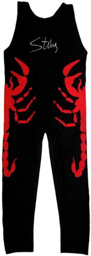 Sting Signed Autographed Red Scorpion Wrestling Tights (ASI COA)