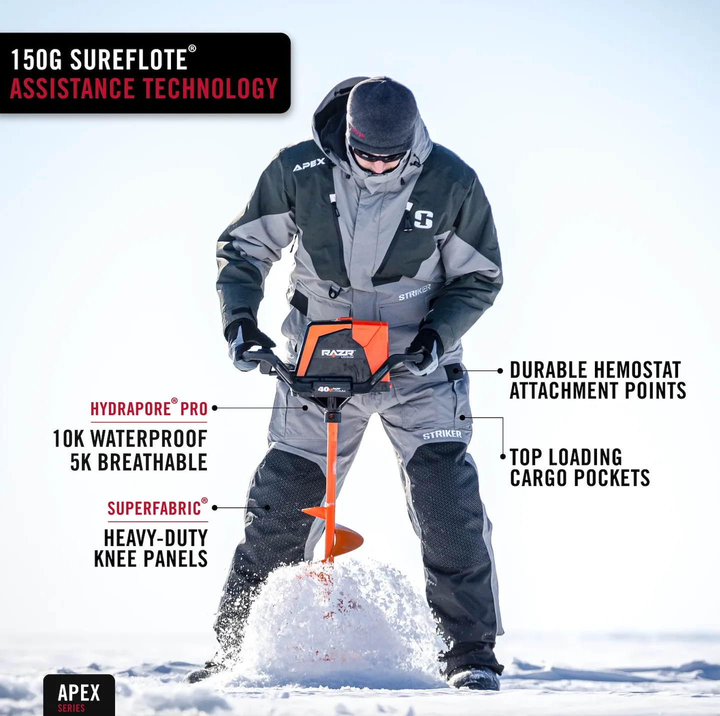 Striker Men's Apex Ice Fishing Bibs
